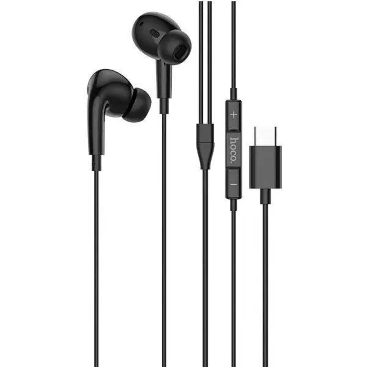 Проводные наушники HOCO M101 Pro Crystal sound Type-C wire-controlled digital earphones with microphone 1.2м Black