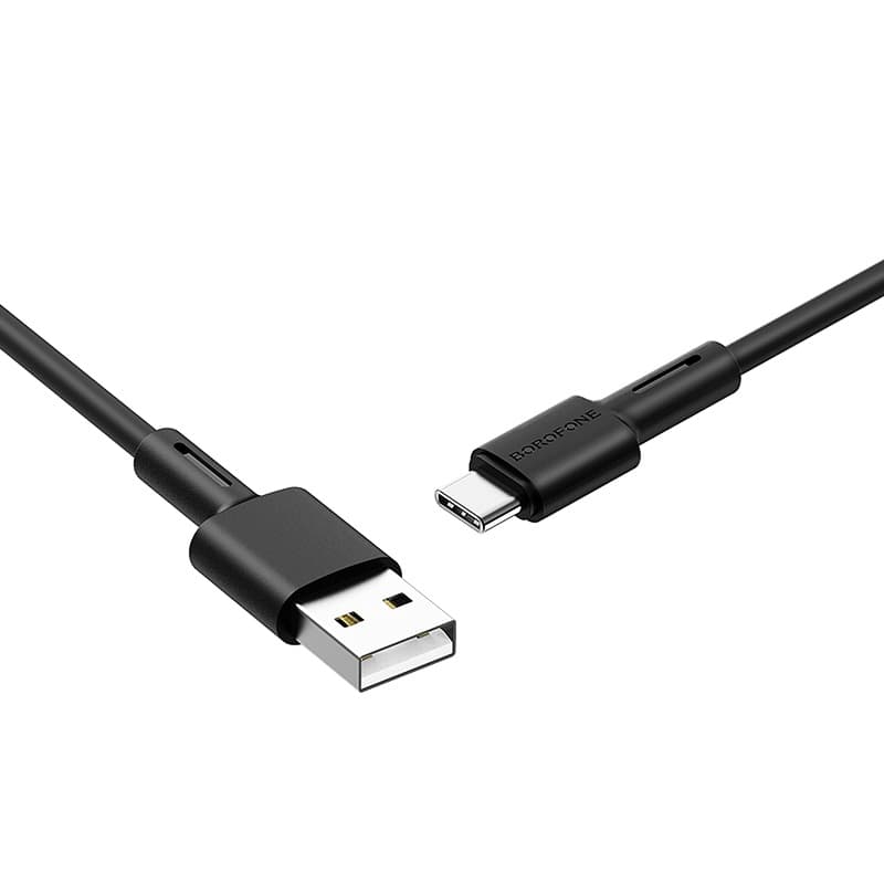 Кабель BOROFONE BX31 USB to Type-C 3A 1m silicone TPE connectors Black