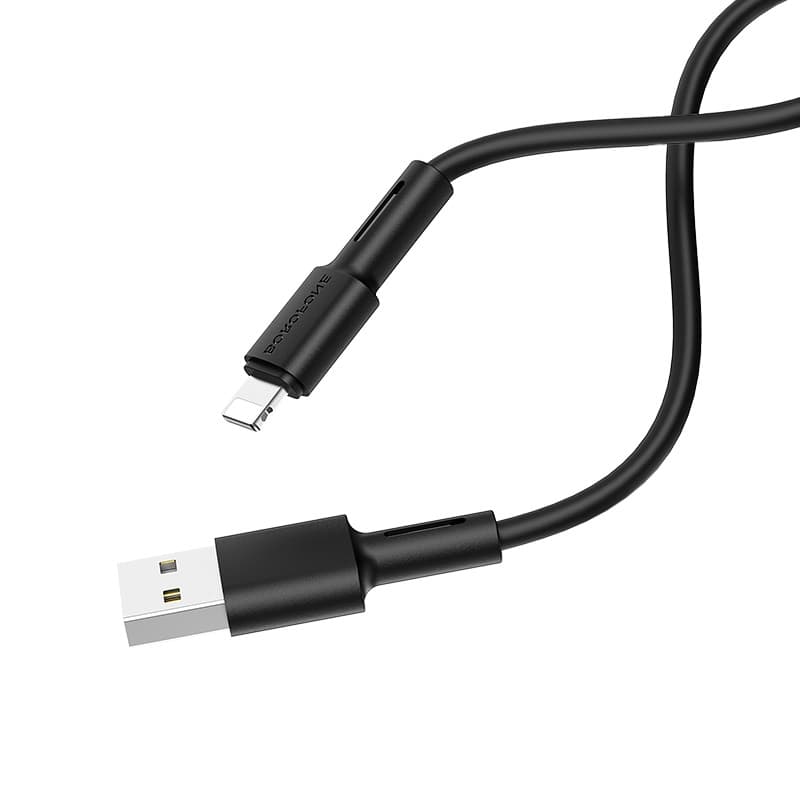 Кабель BOROFONE BX31 USB to Lightning 2.4A 1m silicone TPE connectors Black