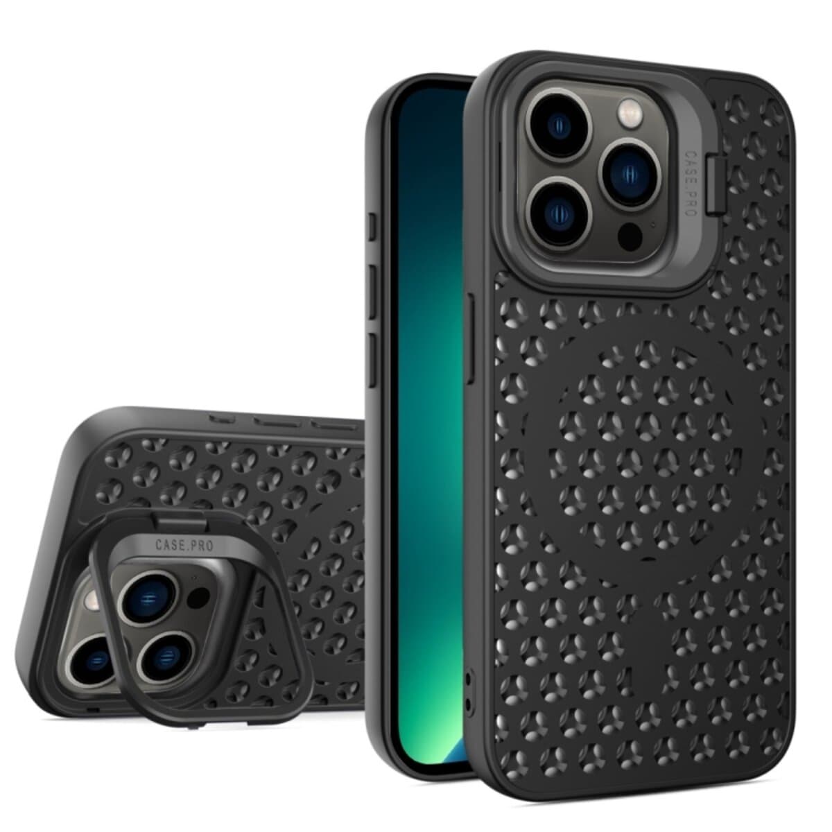 Защитный чехол-накладка Cosmic Grater Stand для Apple iPhone 13 Pro Max Black (GRASTiP13PMBlack)