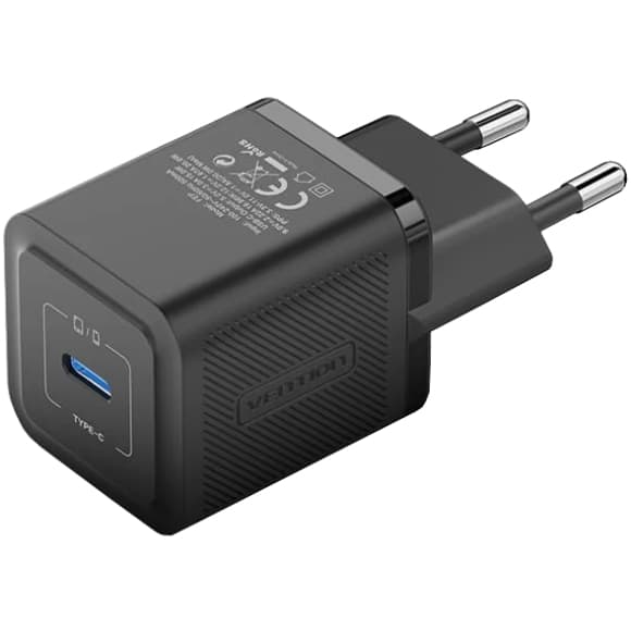 Зарядний пристрій Vention 1xType-C 20W 3A PD3.0 Black (FEPB0-EU)