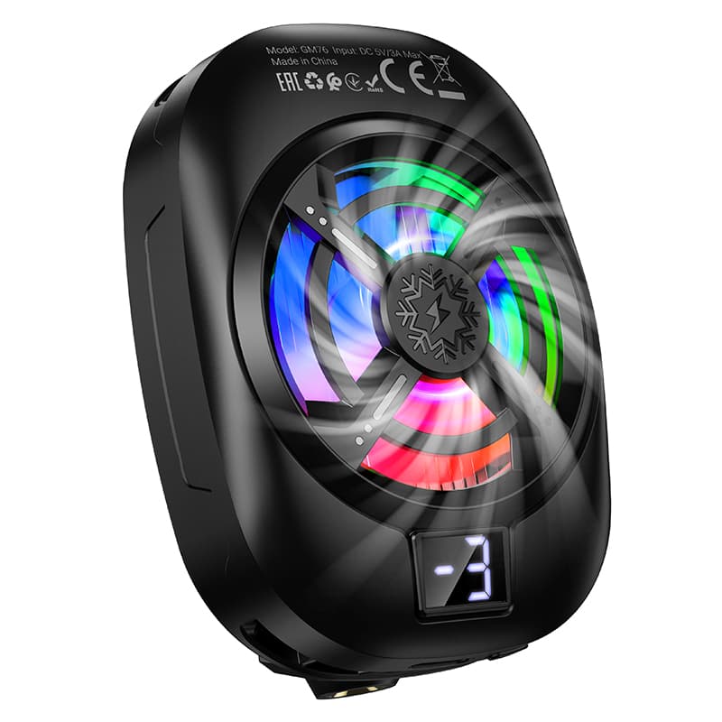 Кулер для телефону смартфона HOCO GM76 Blue Diamond мобільний телефон cooler Black