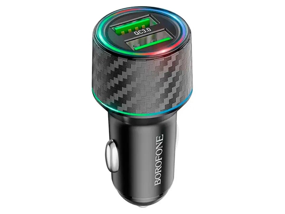 Автомобільний зарядний пристрій BOROFONE BZ21A Brilliant 36W 2xUSB QC3.0 car charger Black (BZ21AB)