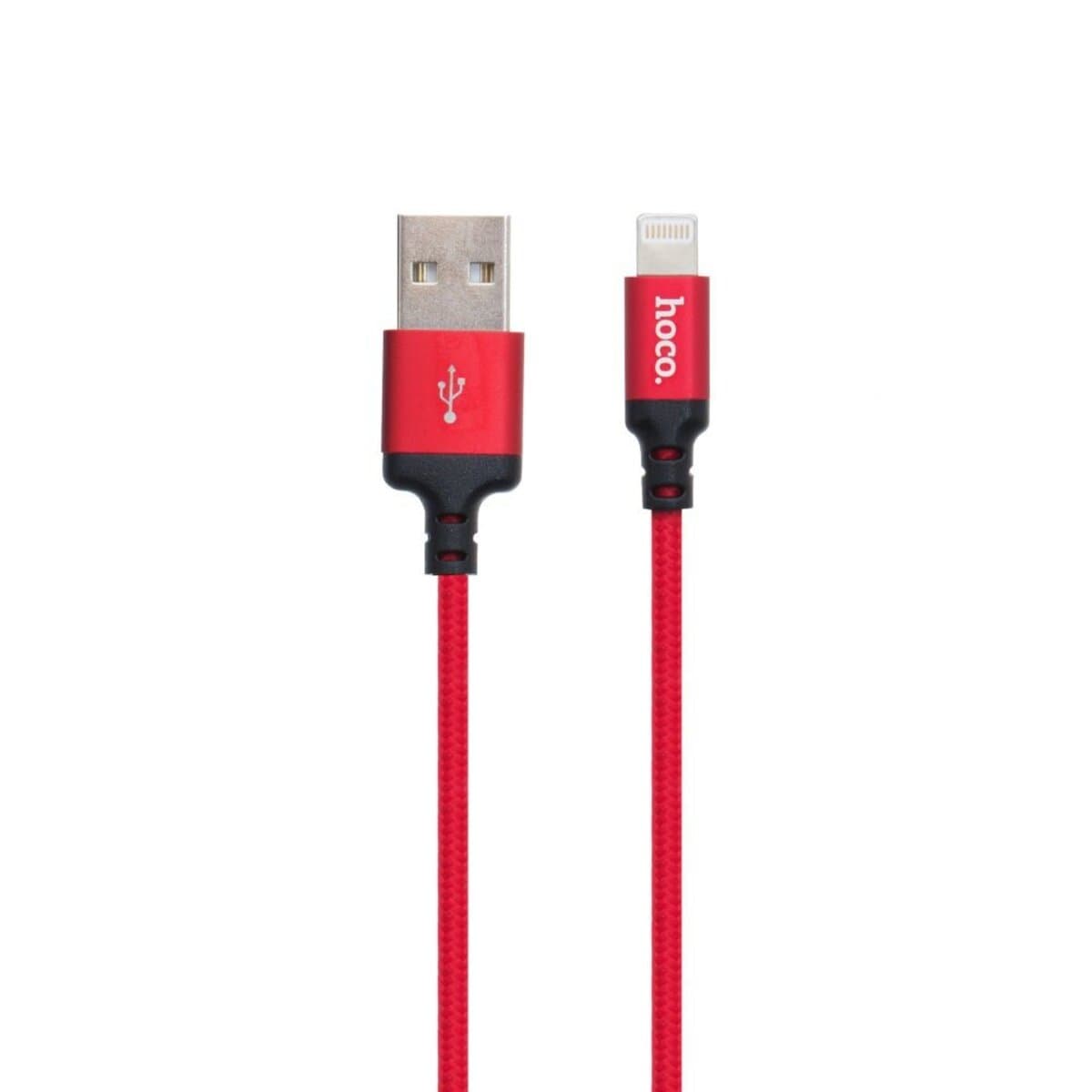 Кабель HOCO X14 USB to Lightning 2A 2m nylon aluminum connectors Red-Black
