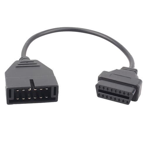 Кабель перехідник з OBD2 16pin мама на GM 12pin тато GM12 Daewoo Lanos Sens 42см Black (287589)