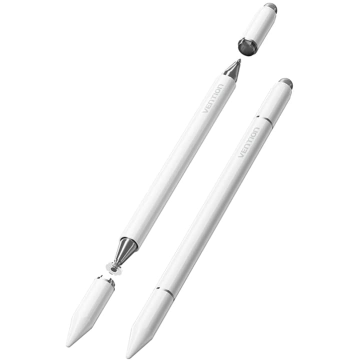 Стилус-ручка для ємнісних екранів Vention Magnetic Stylus Pen Aluminum Alloy Type 3-в-1 White (KQLW0)