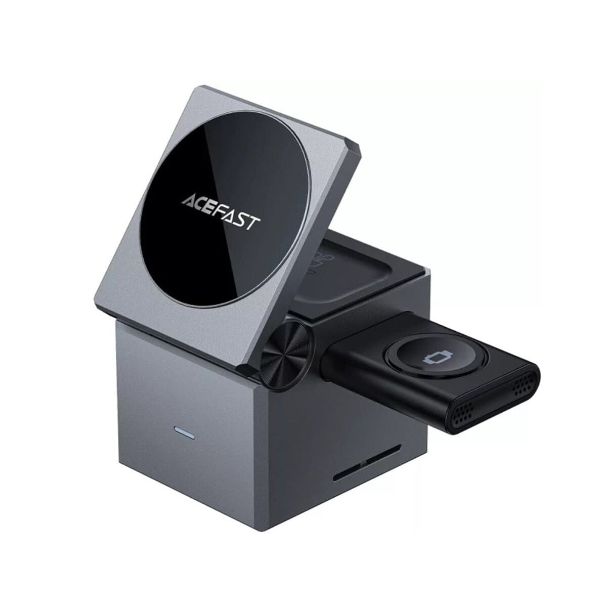 Бездротовий зарядний пристрій ACEFAST E18 Rubik's Cube 3-in-1 wireless charging holder Grey
