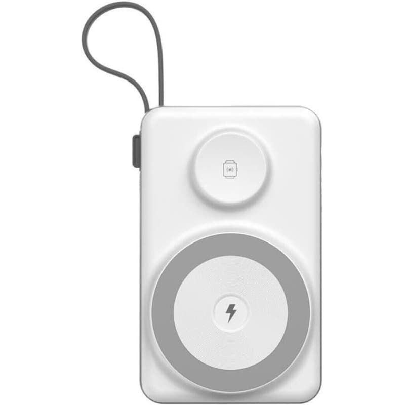 Powerbank павербанк УМБ Choetech Magnetic Wireless 20000mAh 22.5W USB 2xType-C PD QC3.0 Apple Watch charger White (B696-GW)