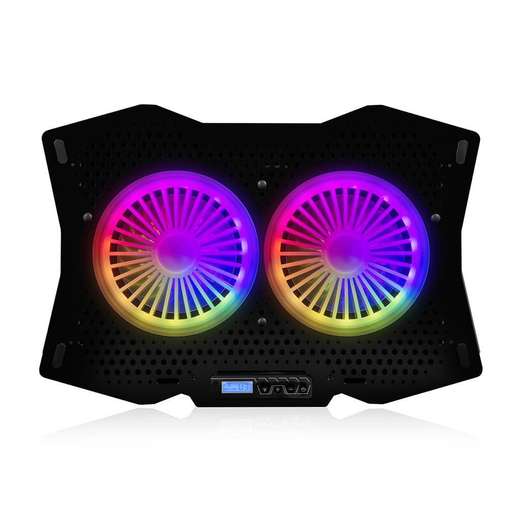 Підставка для ноутбука Modecom SILENT FAN MC-CF18 USB LCD RGB Black (PL-MC-CF-18-RGB)