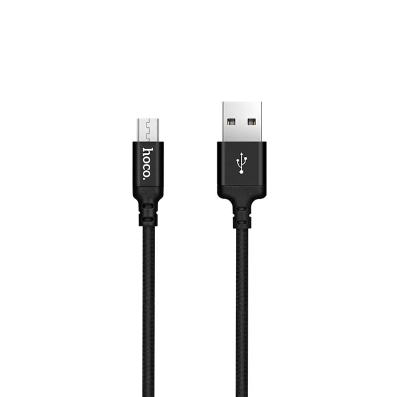 Кабель HOCO X14 USB to MicroUSB 2.4A 1m nylon aluminum connectors Black