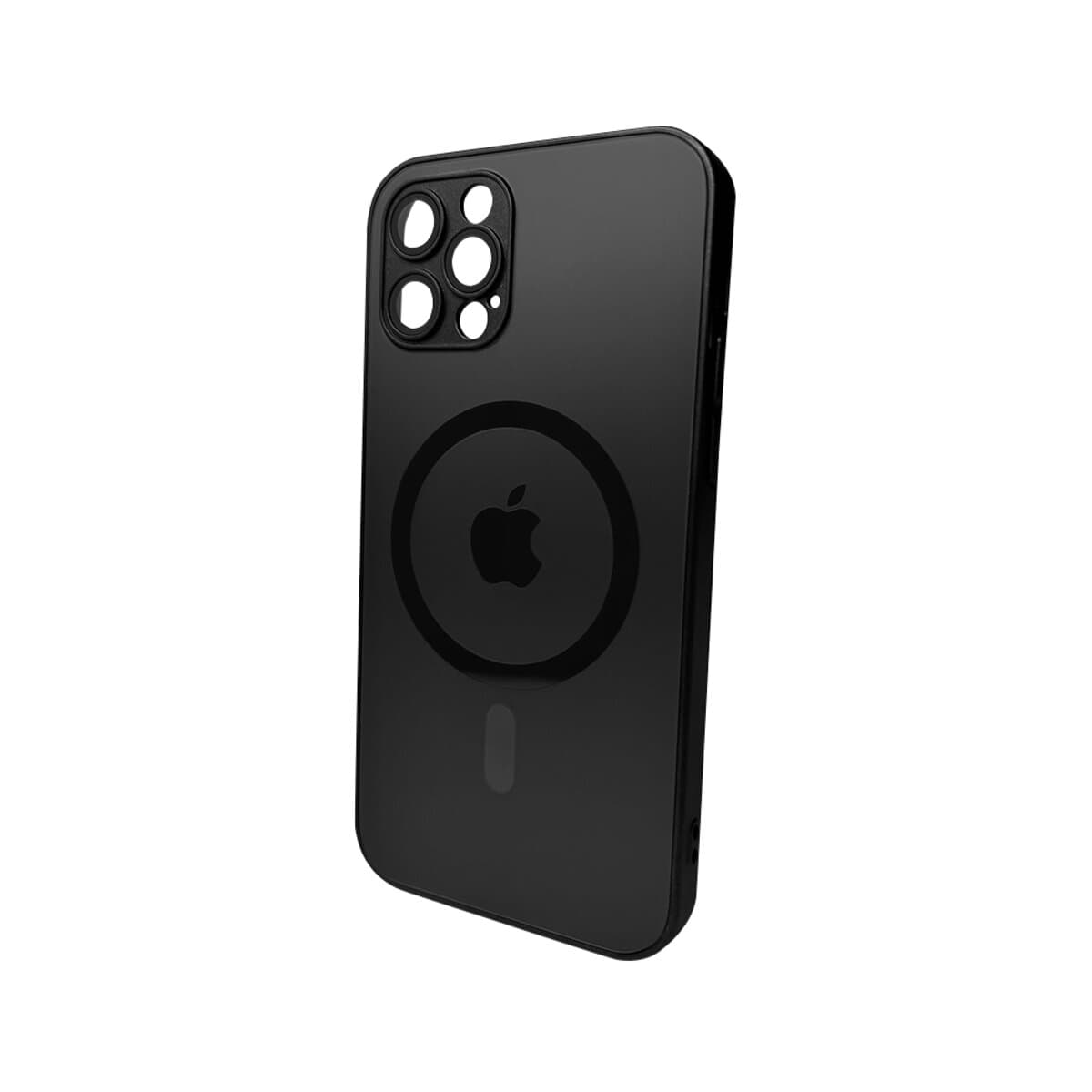 Защитный чехол-накладка AG Glass Matt Frame Color MagSafe Logo для Apple iPhone 12 Pro Graphite Black (AGMattFrameMGiP12PBlack)