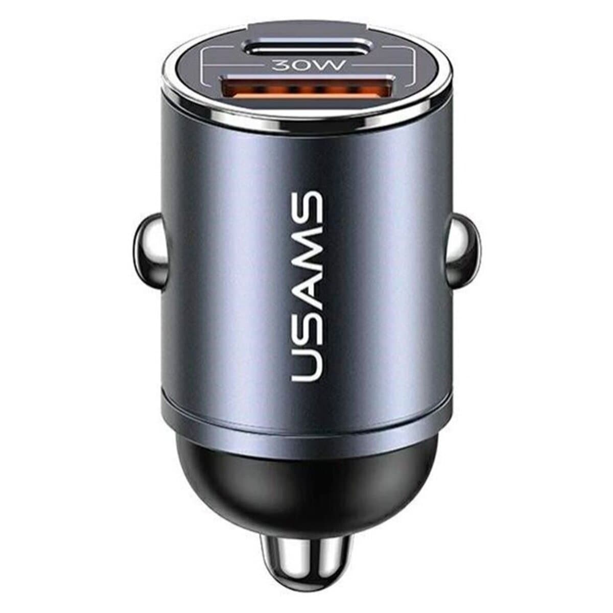 Автомобильное зарядное устройство Usams US-CC206 C38 PD30W A+C Dual Ports Fast Charging Invisible Ring Car Charger Tarnish (CC206CC01)
