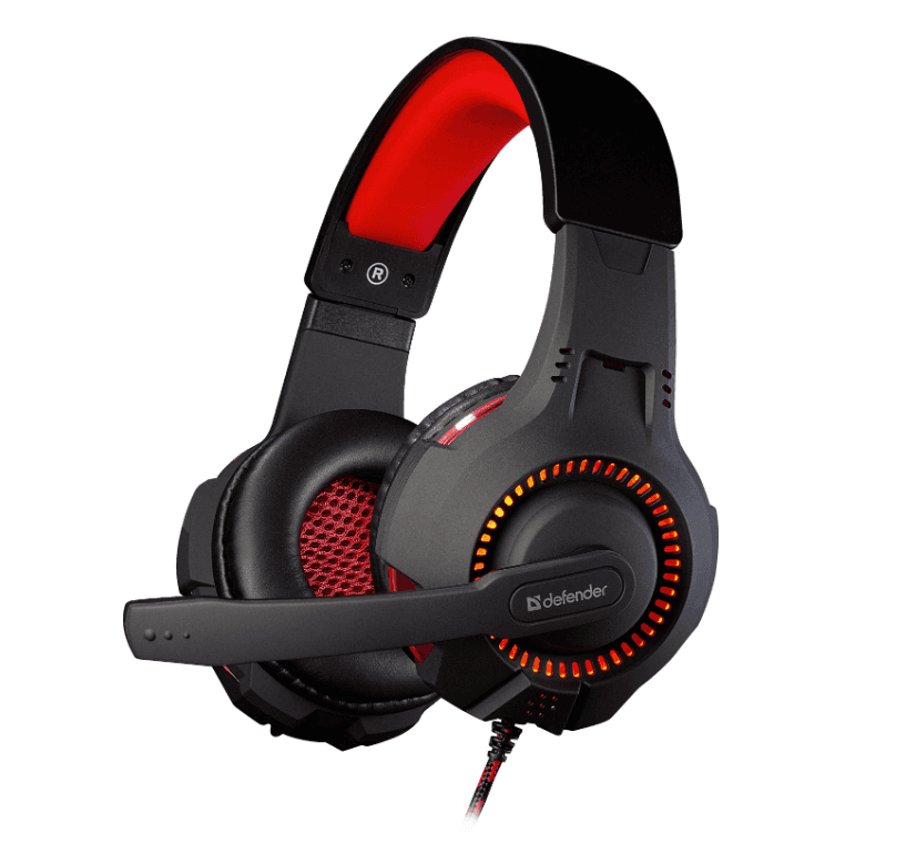 Провідні ігрові навушники Defender Warhead G-450 USB Black-Red (64146)