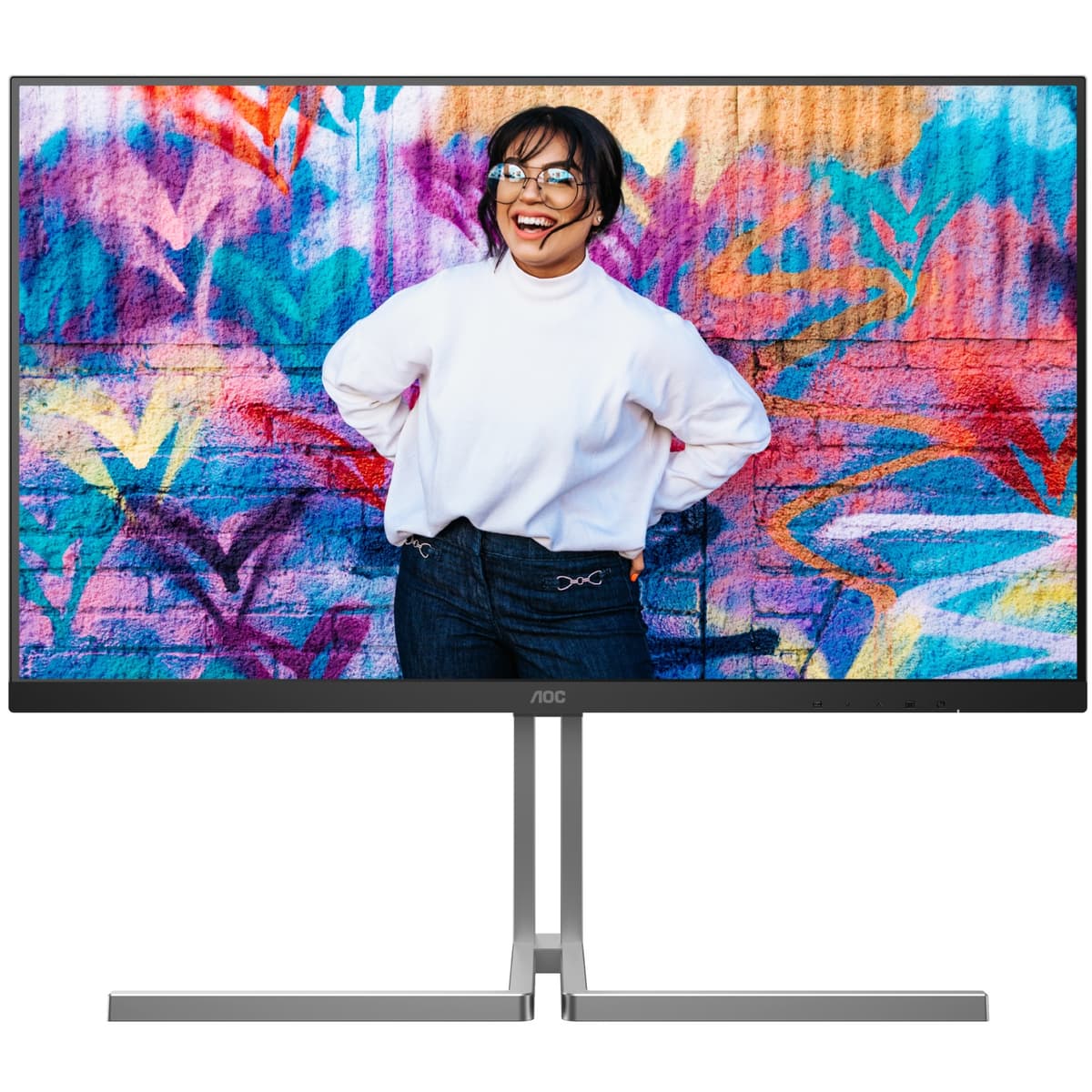 Монітор AOC U32U3CV 31.5" Nano IPS UHD 2xHDMI DP USB-C RJ-45 USB-hub HAS Pivot Black-Silver (U32U3CV)