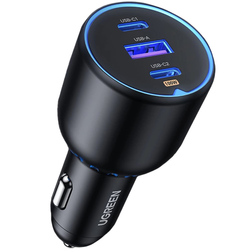 Автомобільний зарядний пристрій UGREEN CD293 130W 2xType-C 1xUSB QC3.0 Black (90413)