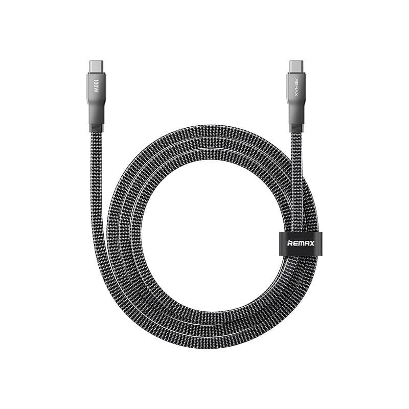 Кабель REMAX CB37 Pisces Series 100W 1.2m Zinc Alloy Braided Data Cable Type-C to Type-C Black