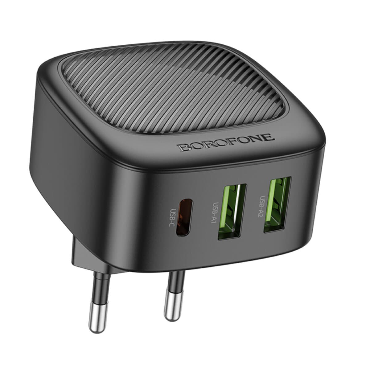 Зарядний пристрій BOROFONE BAS23A Lucky PD30W 2xUSB 1xType-C charger EU Black