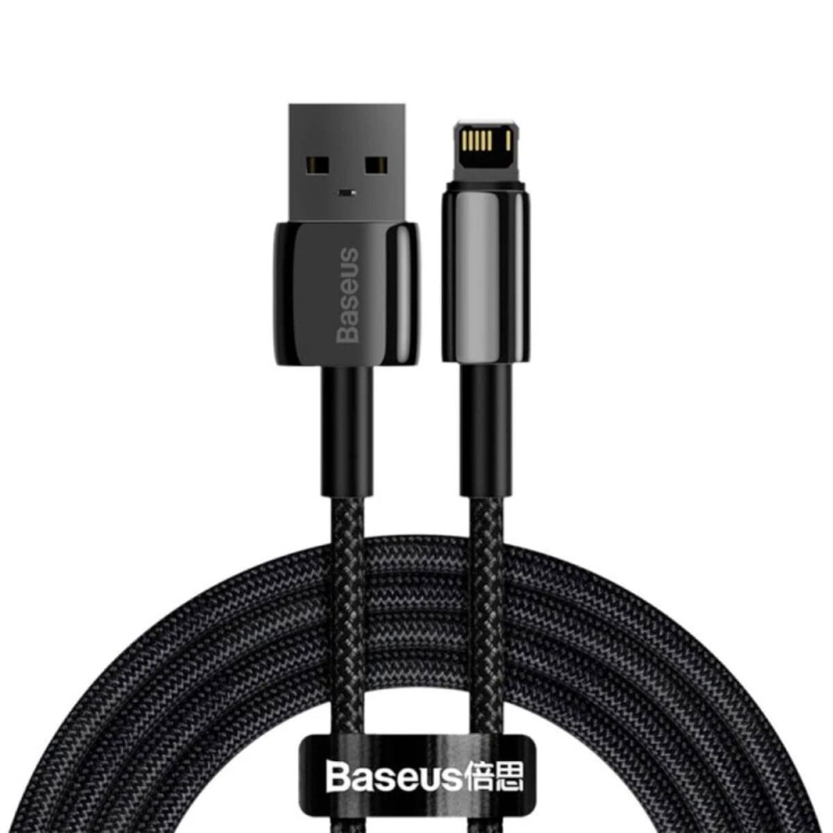 Кабель Baseus Tungsten Gold Fast Charging Data Cable USB to Lightning 2.4A 2m Black (CALWJ-A01)