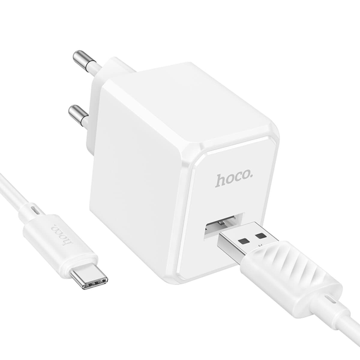 Зарядное устройство с кабелем HOCO CS11A Ocean single port charger set 2.1A USB to Type-C White