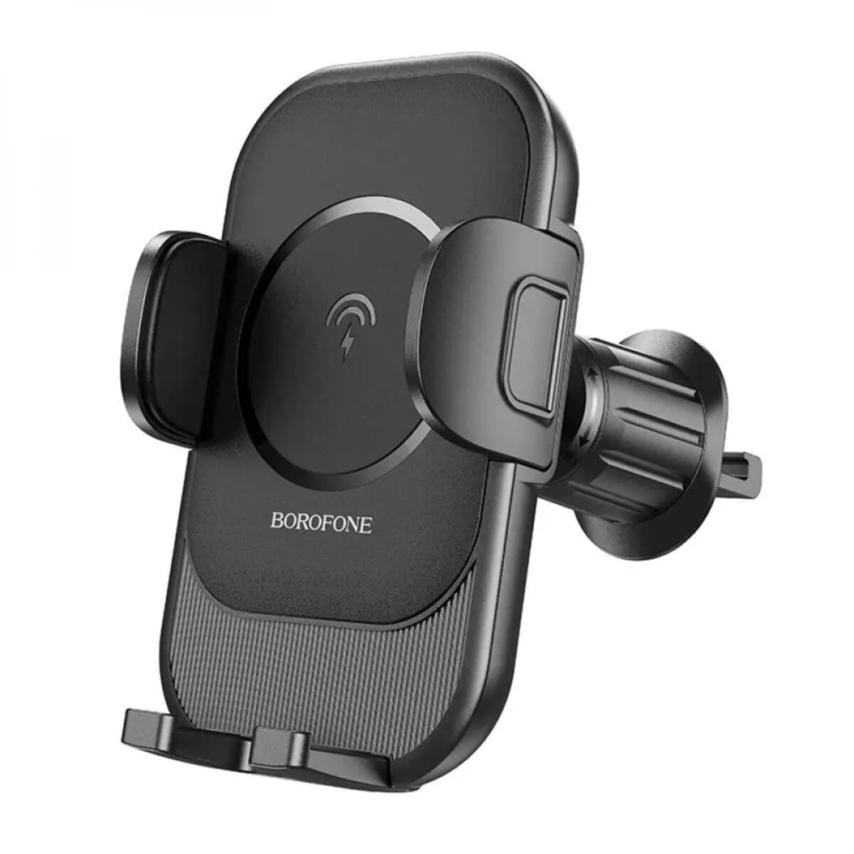 Автомобільний тримач автотримач з БЗП BOROFONE BH204 Blue Charm Wireless Fast Charging Car Holder Air Outlet Black