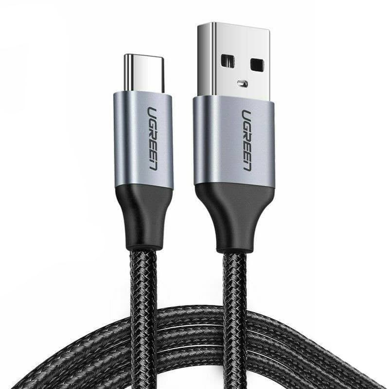 Кабель UGREEN US288 USB2.0 AM to Type-C M 1.5м 3A 18W нікельоване алюмінієве обплетення Black (60127)