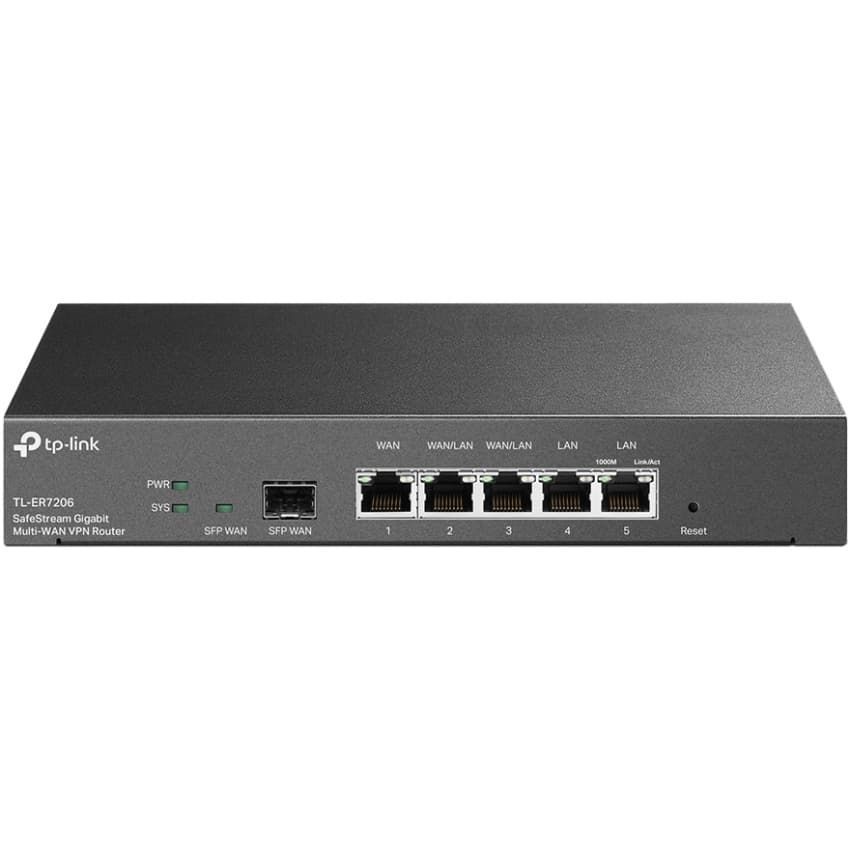 Мультисервісний маршрутизатор TP-LINK ER7206 2xGE LAN 1xGE WAN 2xGE LAN 1xSFP VPN Omada Grey (ER7206)
