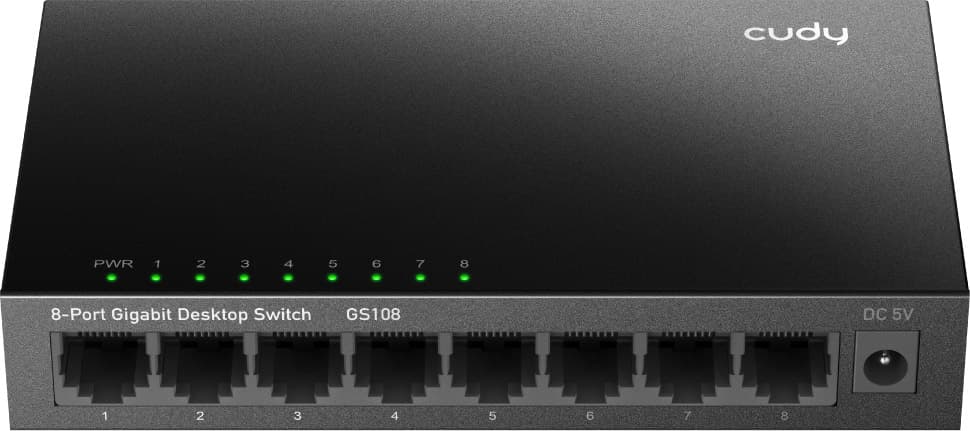 Комутатор Cudy GS108 8 портів Gigabit Metal Switch метал Black (GS108)