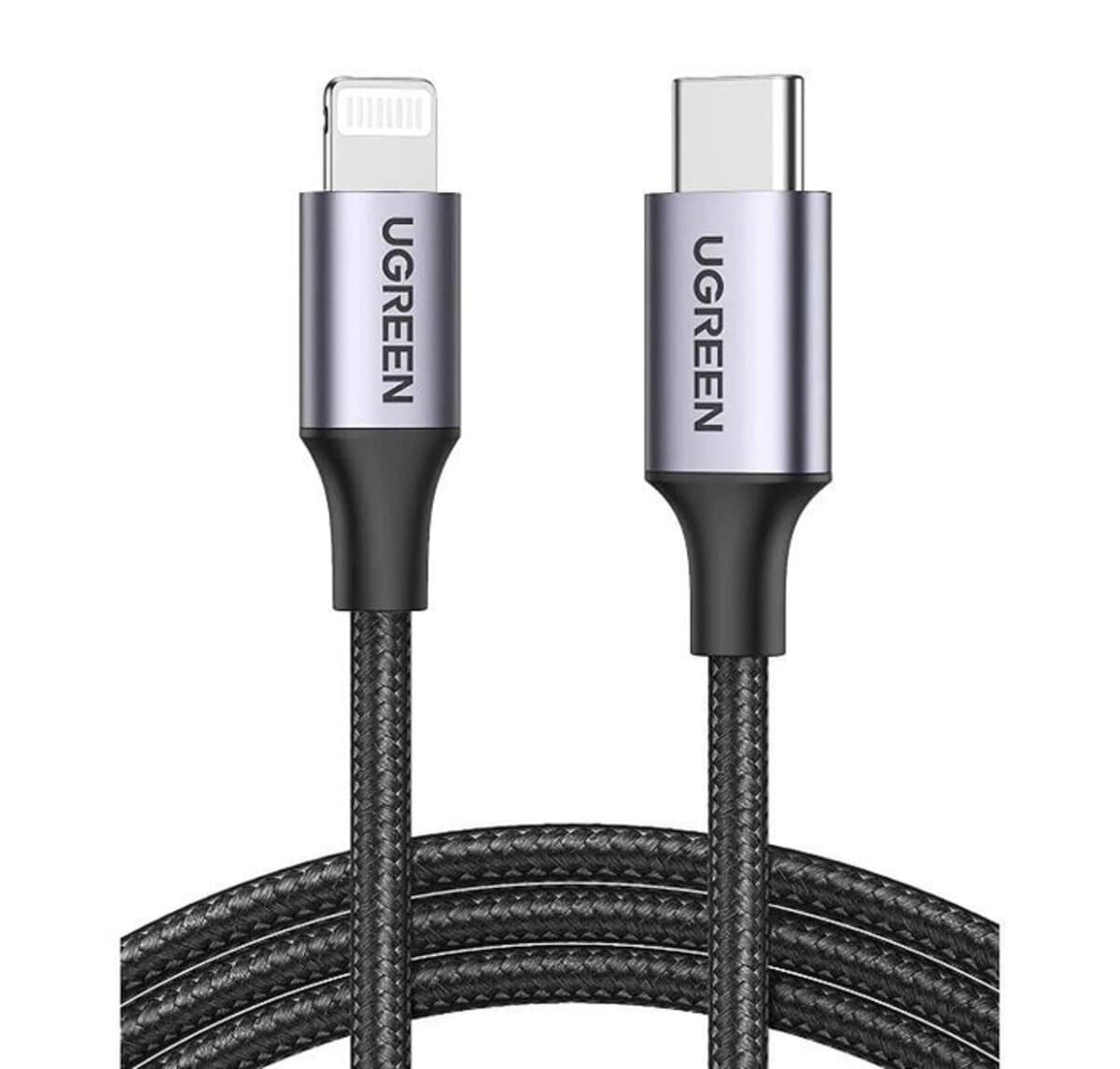 Кабель UGREEN US304 Type-C to Lightning Cable Aluminum Shell Braided 1.5m 3A QC Black (UGR-60760)