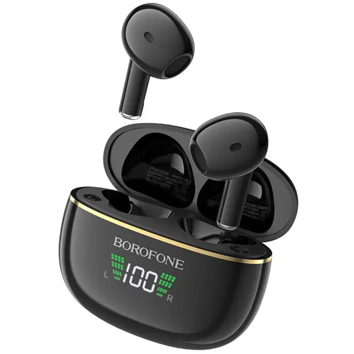 Беспроводные наушники BOROFONE BW30 Cheerful true wireless BT5.3 headset 200mAh Bright Black (BW30BB)