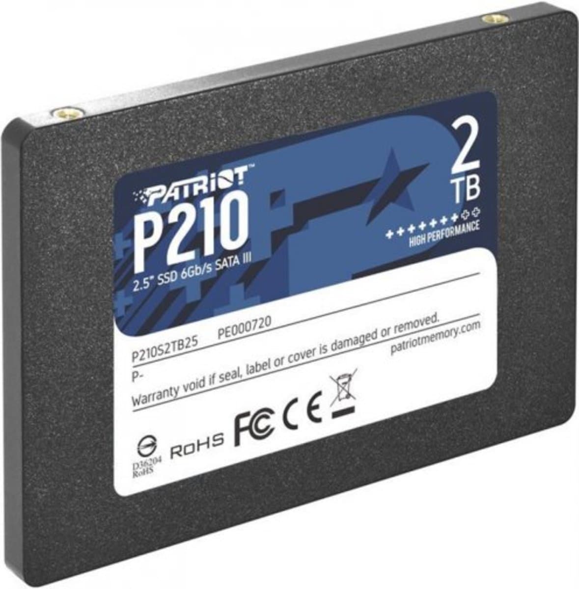 Твердотельный накопитель SSD Patriot P210 2TB 2.5" 7mm SATAIII 3D QLC (P210S2TB25)