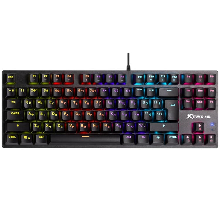 Проводная игровая клавиатура XTRIKE ME GK-983 UA 87кл RGB LED USB Black