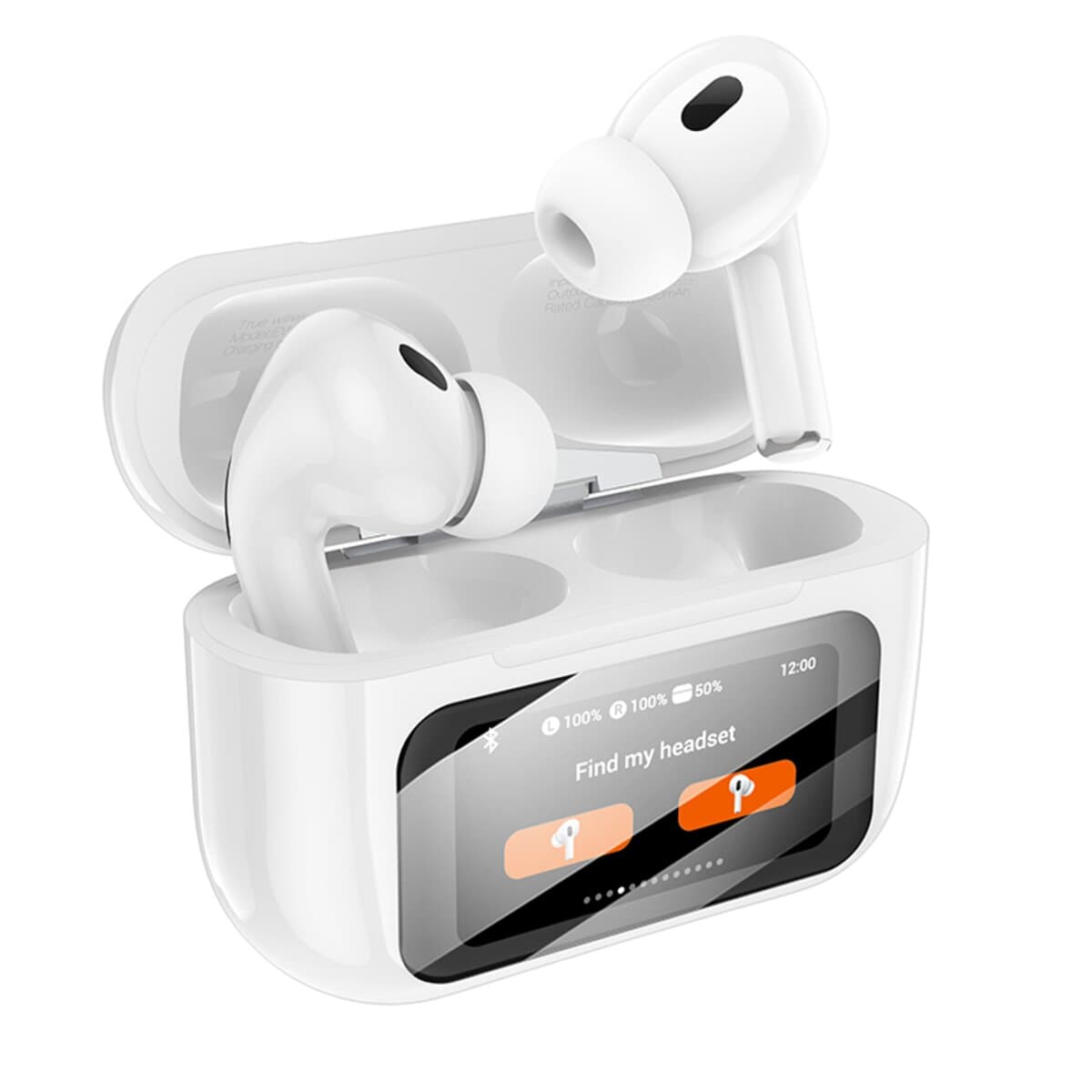 Бездротові навушники HOCO EW72 Soar true wireless ANC Noise Reduction touch screen BT5.4 headset 360mAh White