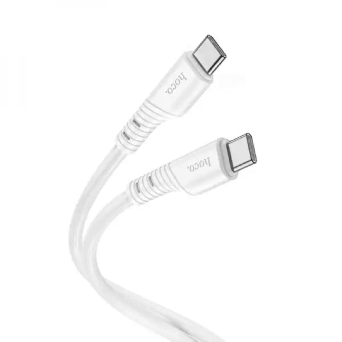Кабель HOCO X97 Crystal color Type-C to Type-C 60W silicone charging data cable 1m White
