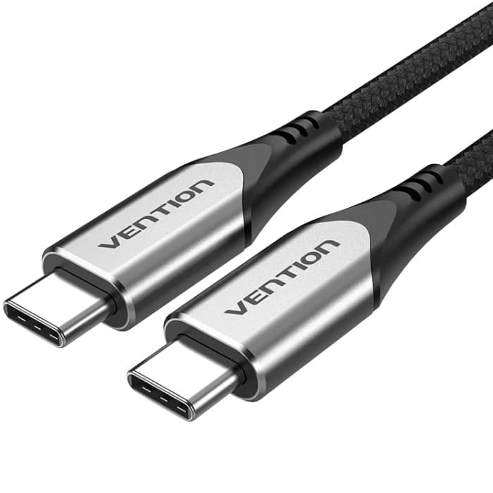 Кабель Vention USB 3.1 Type-C M to Type-C M 0.5м 60W Cotton Braided Black (TAAHD)