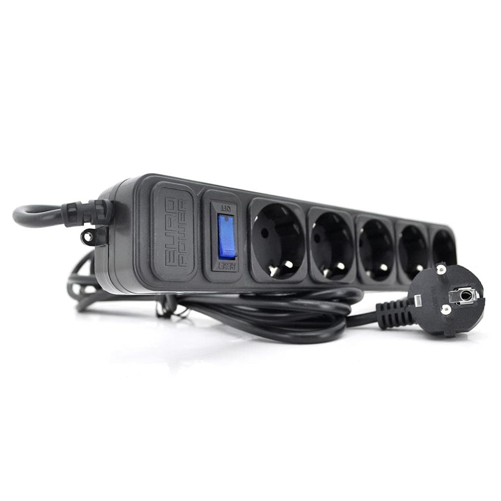 Сетевой фильтр удлинитель Power filtr 3,0м EuroPower EPB530 5 розеток 220В 2.0 кВт Black