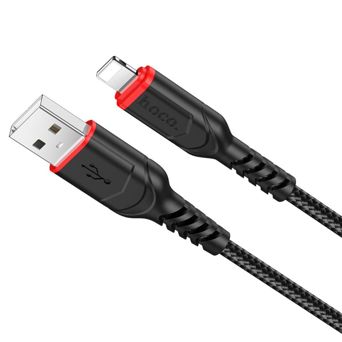 Кабель HOCO X59 USB to Lightning 2.4A 1m nylon TPE connectors Black