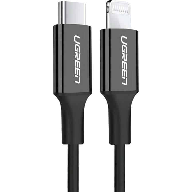 Кабель UGREEN US171 USB 2.0 Type-C M to Lightning M 2m 3A Nickel Plating ABS Shell Black (60752)