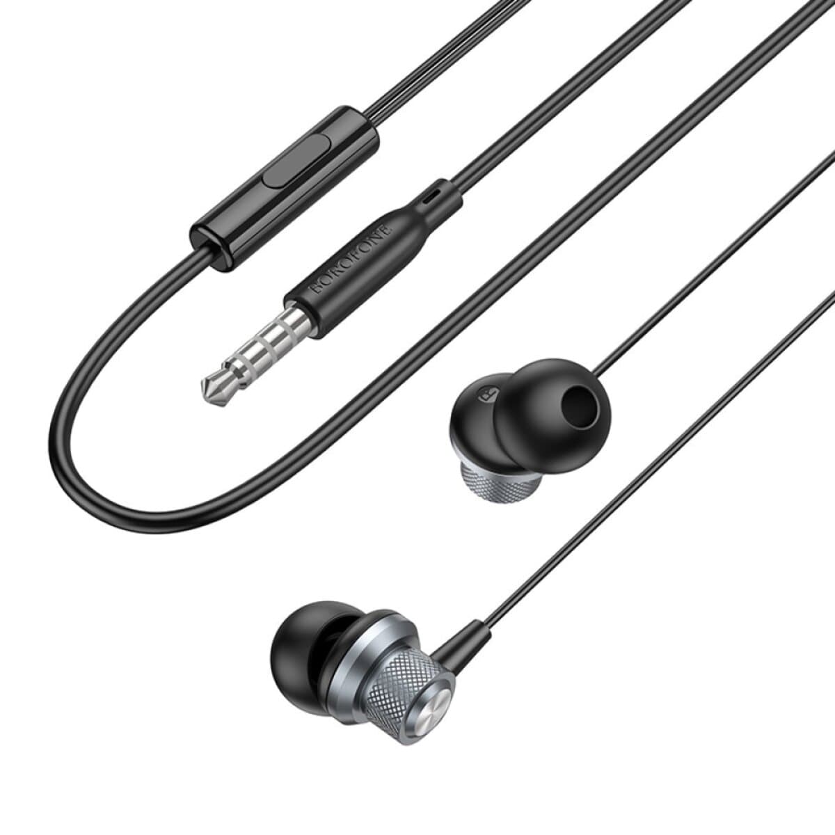 Проводные наушники BOROFONE BM78 Blue sea metal universal earphones with mic jack 3.5 Metal Gray