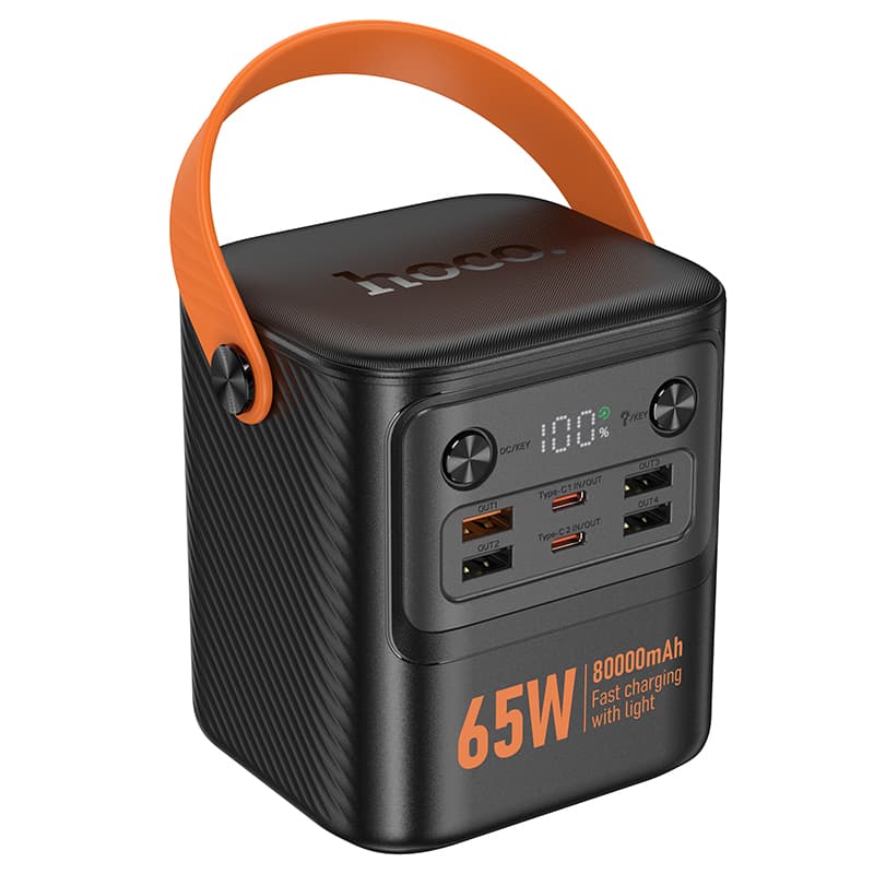 Powerbank павербанк УМБ HOCO J152 Pro Tough PD65W+light 80000mAh Black