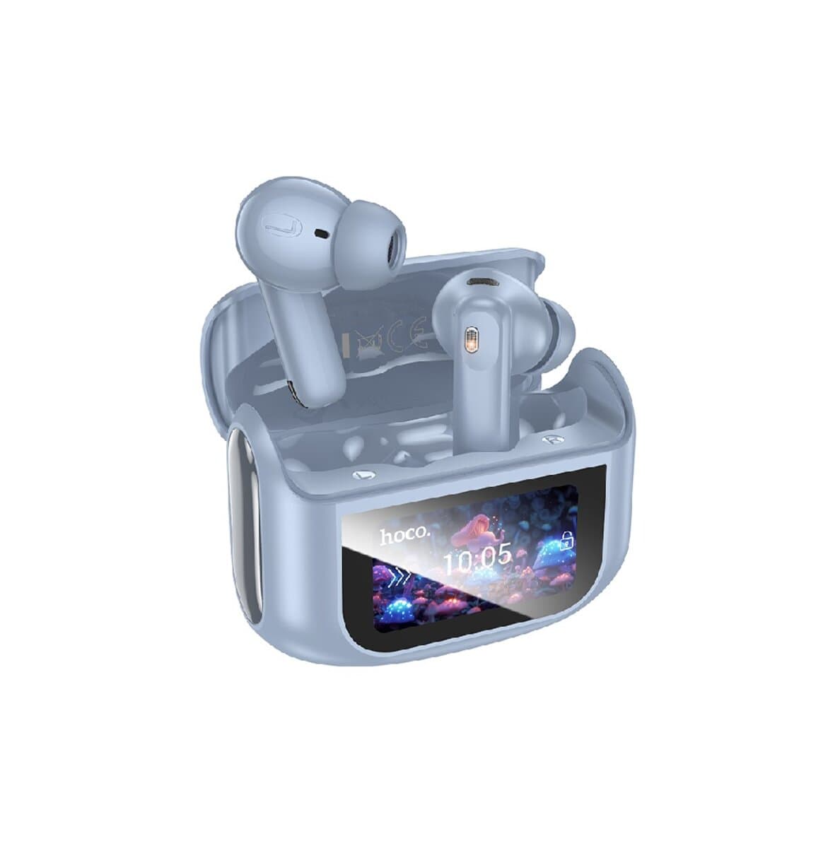 Бездротові навушники HOCO EQ21 Sandy true wireless ANC+ENC touch screen BT5.4 headset 400mAh Blue Star