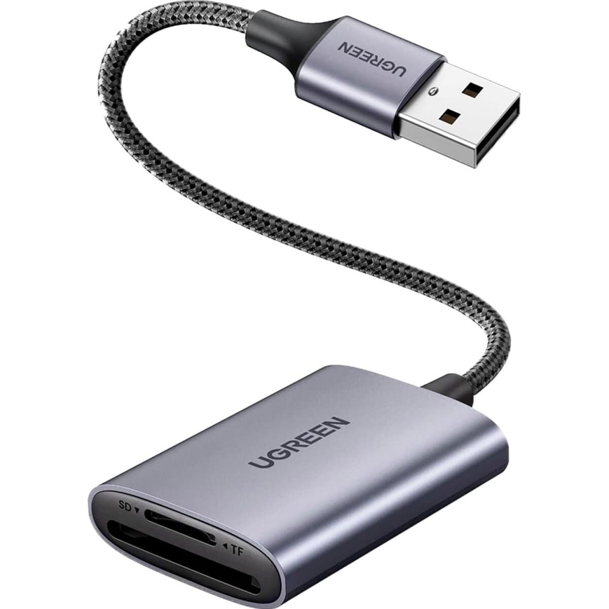 Картрідер UGREEN CM401 USB to SD/TF Memory Card Reader Alu Case Grey (UGR-80887)