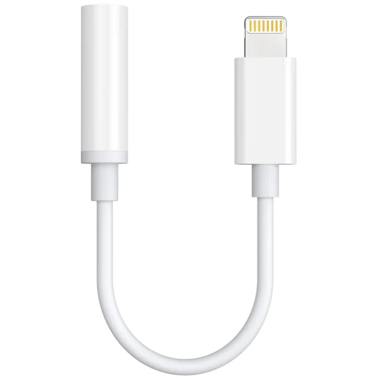 Перехідник адаптер для навушників Choetech Lightning M to AUX 3.5mm F audio 0.15м White (AUX005-WH)