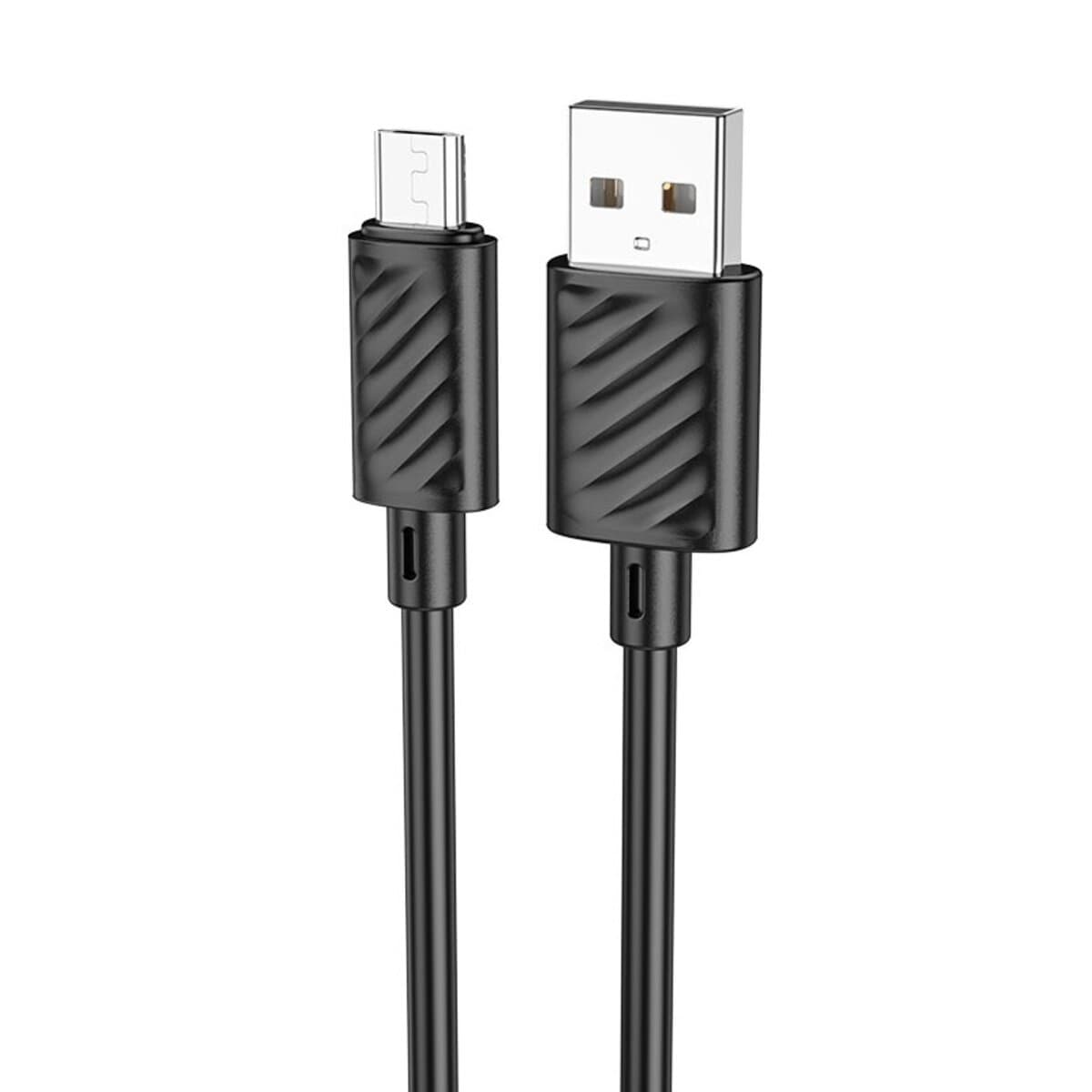 Кабель HOCO X88 Gratified charging data cable USB to MicroUSB 2.4A 1m Black