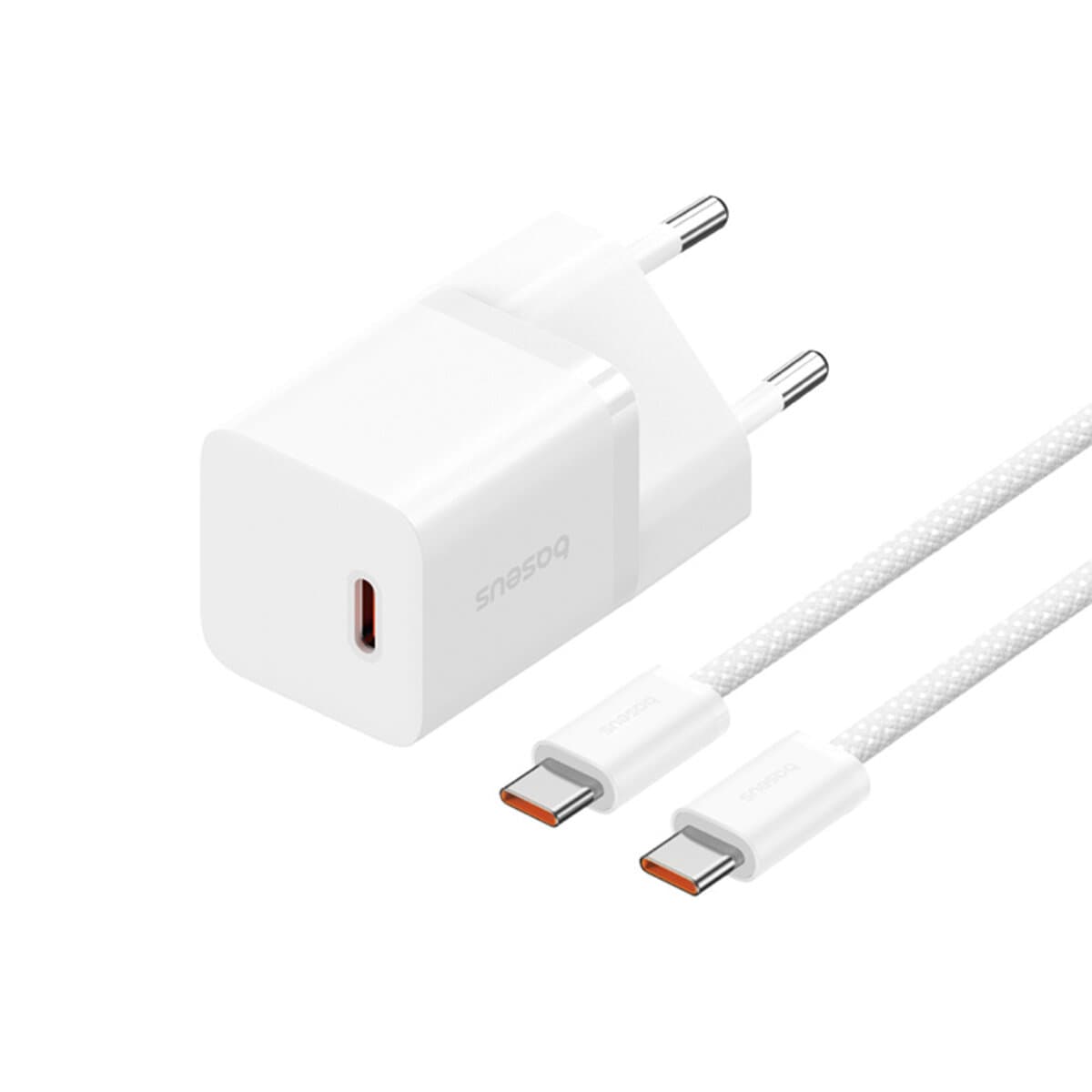 Зарядное устройство Baseus GaN5 Fast Charger mini 1xType-C with Type-C to Type-C cable 30W EU White (P10110902213-00)