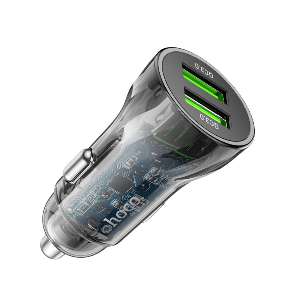 Автомобільний зарядний пристрій HOCO Z47 Transparent Discovery Edition QC3.0 18W 3A Transparent Black