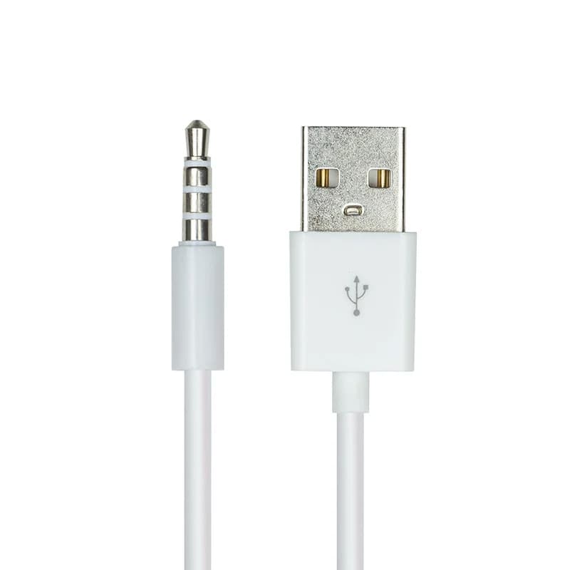 Кабель аудіо S0483 USB для iPod Shuffle PowerPlant Jack 3.5mm M 4pin - USB AM 15 см White