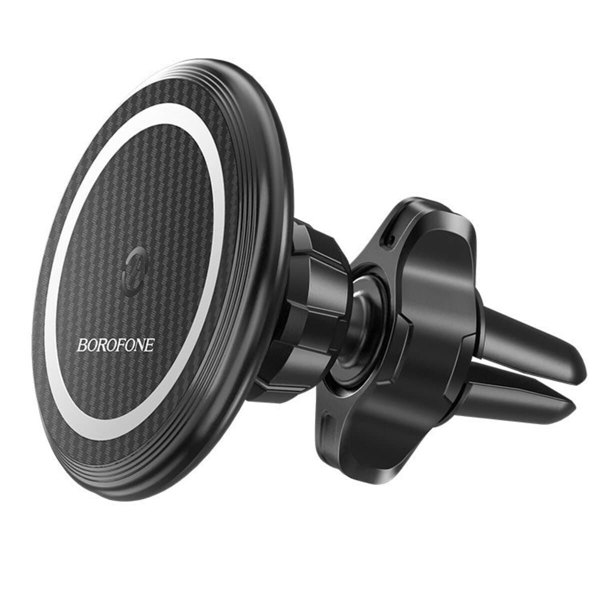 Держатель для телефона автодержатель с БЗП BOROFONE BH45 Mobile magnetic wireless charging car holder Black (BH45)