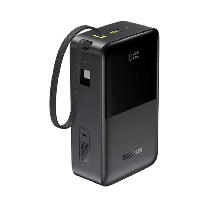 Powerbank павербанк УМБ Baseus EnerFill FC51 Bipow 2 Pro Digital Display with Built-in Cable 30000mAh 22.5W Black (E0028100)