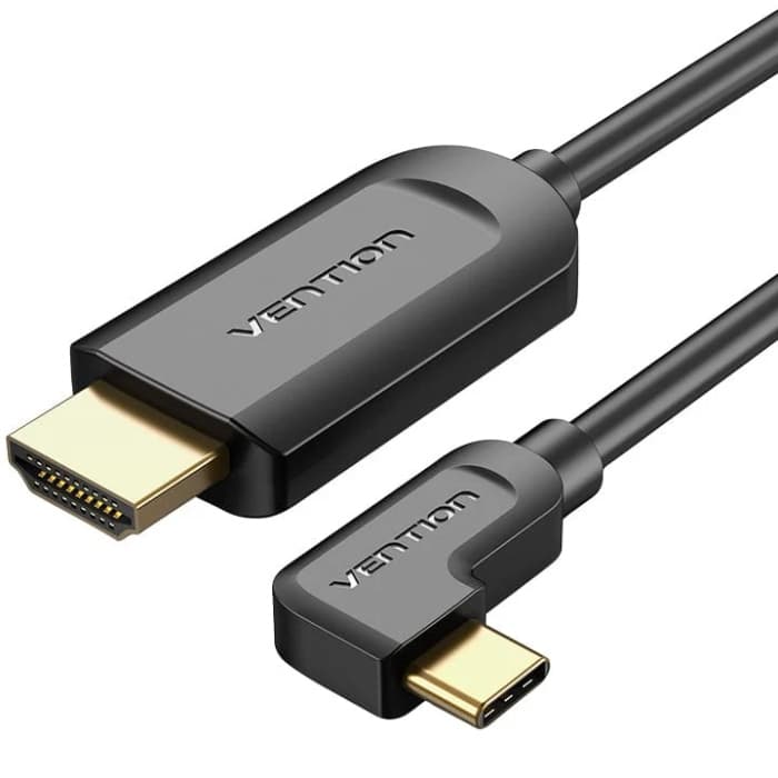 Кабель Vention USB 3.1 Type-C M - HDMI M 1.5м 90° 4K 60Гц PVC Black (CGVBG)