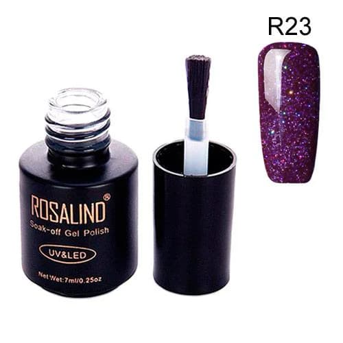 Гель-лак для нігтів манікюру Rosalind 7мл шимер для UV LED R23 Purple (357984)